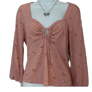 New Daisy May Pink Flowered Fitted Top Large